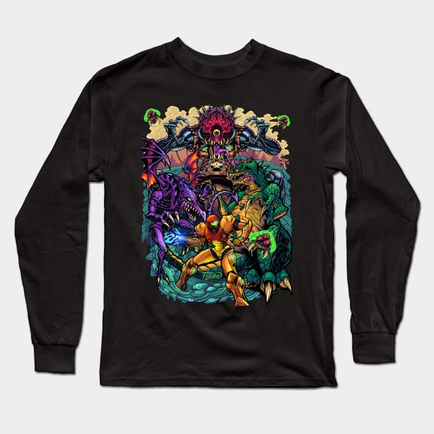 Metroid Tribute Long Sleeve T-Shirt by FlylandDesigns